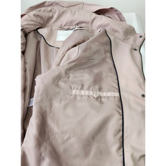 Windsmoor Beige Hooded Midi Length Fall Coat Timeless Fashion Large Pockets NWOT - Picture 9 of 16